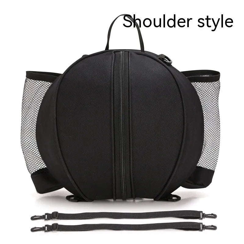 Oxford cloth basketball training bag with adjustable strap shown in a camouflage colour option.