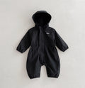 New baby hooded cotton jumpsuit western style romper in black for heights 66-100cm
