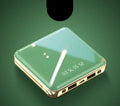 Compact 20000mAh mini power bank in plastic casing with multi USB port, measuring 83x83x25mm