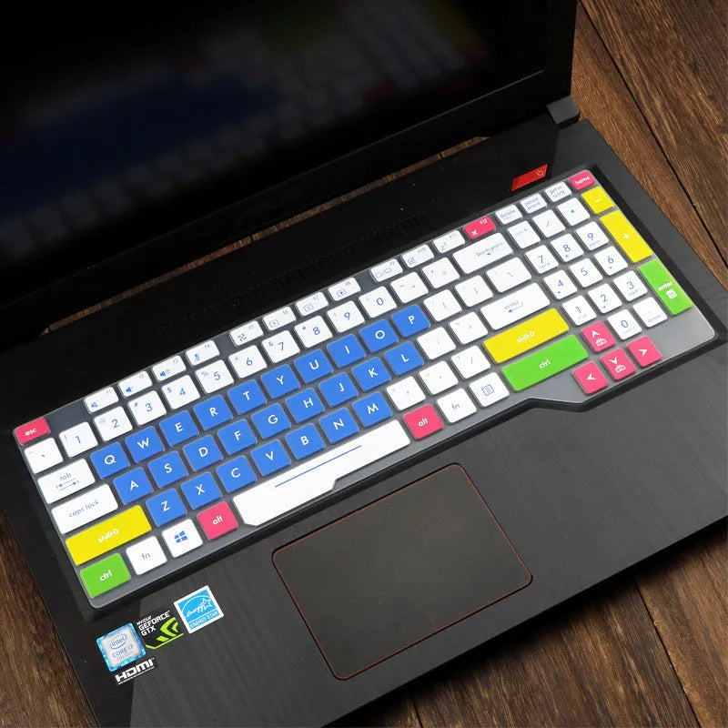 ASUS Flight laptop keyboard protective film cover in multiple colour options on a keyboard