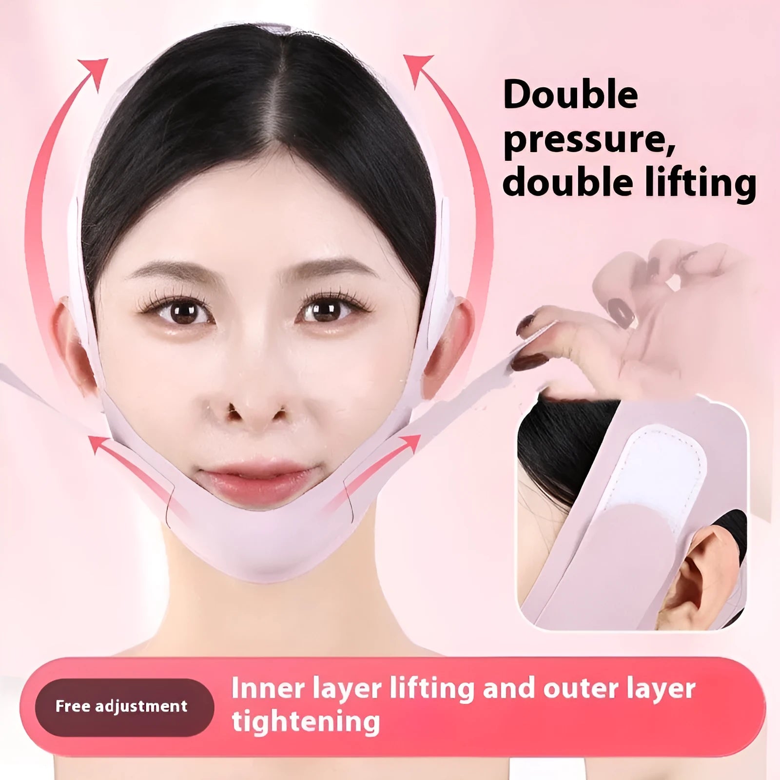 Small V Face Shaping Mask in purple and green with 9.0 graphene fabric for lifting and tightening