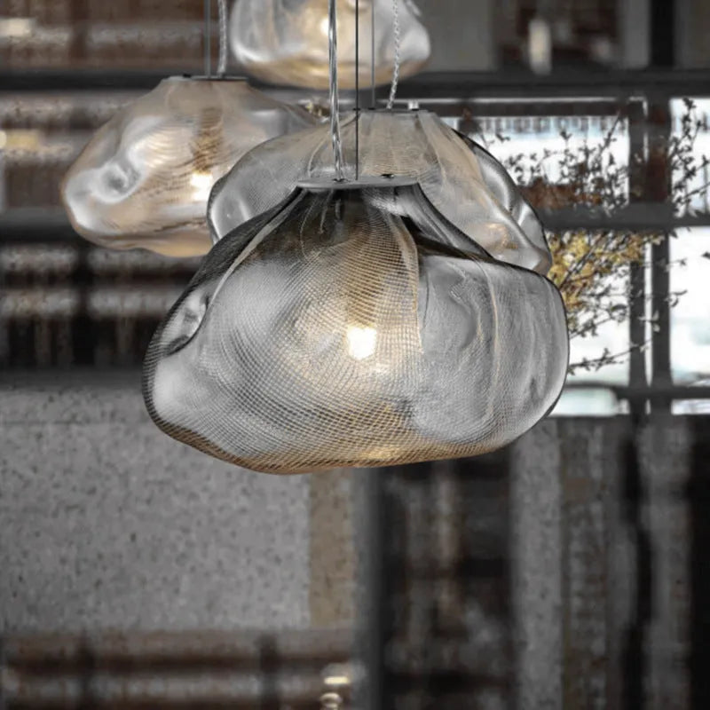 Modern European style glass decorative chandelier with transparent shade in two size options