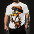 Men's loose fit casual short sleeve shirt with 3D printed cartoon pattern in summer colour options