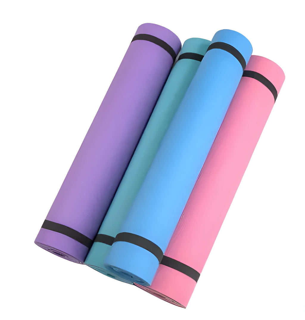 EVA fitness yoga mat in red, blue, green, purple, black or yellow with 4mm or 6mm thickness