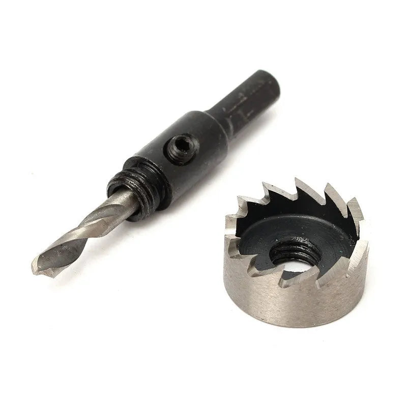2-piece cutter drill bit set with 12 HSS stainless steel hole saw bits from 15mm to 50mm