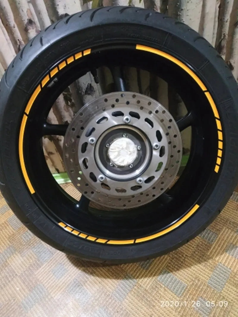 18 inch PVC reflective wheel sticker for car rim and motorcycle wheel hub in multiple colours