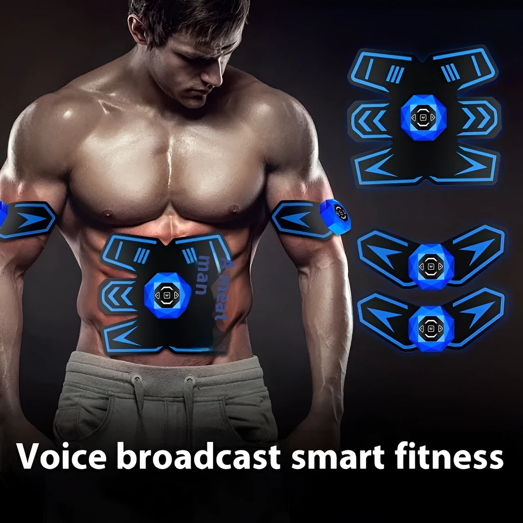 Eight-piece abdominal muscle waist reduction massage patch set with PU leather, silicone and ABS resin construction
