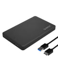 ORICO 2577U3 black ABS 2.5 inch SATA HDD SSD enclosure with USB 3.0 Micro B and SATA 3.0, 126.5 x 80 x 15mm