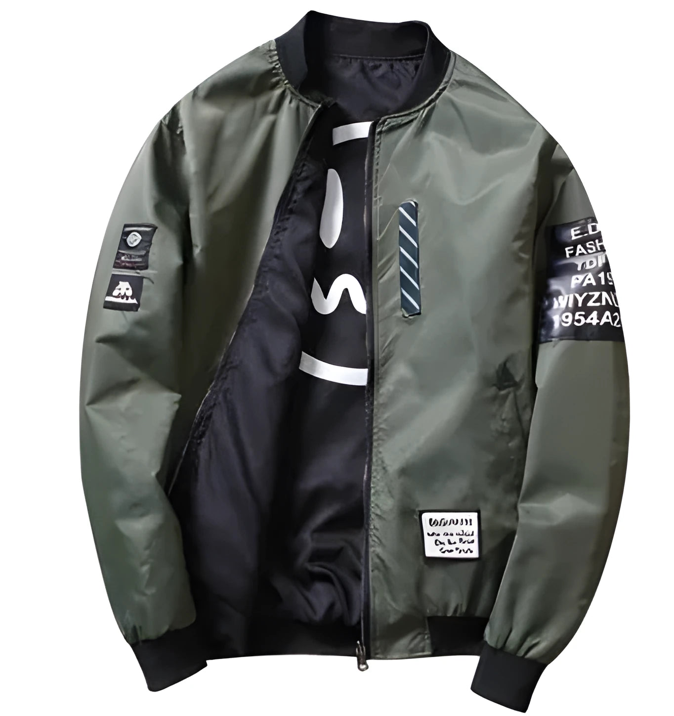 Men's reversible flight jacket in thin section stripe design for autumn and winter wear