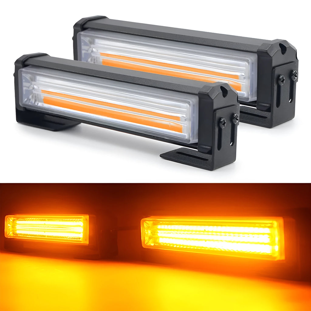 Yellow emergency vehicle warning strobe light with drag two middle net pattern, 160mm aluminium alloy construction