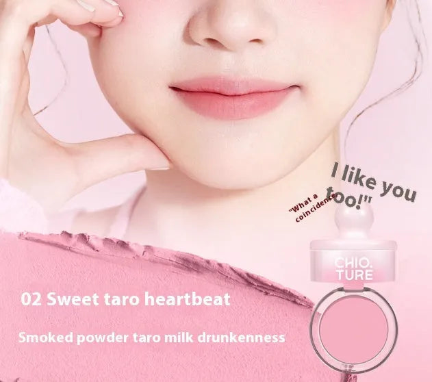 Blush mud can powder blusher with shimmer effect in four nude monochrome shades