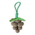 Cotton thread grape cluster cat teaser molar toy in mint, insect gall fruit, or mixed flavour