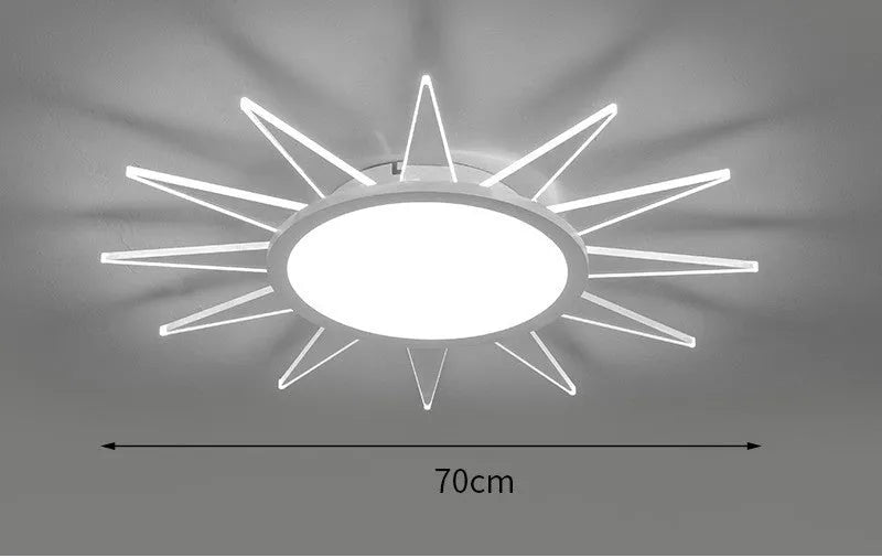 Modern aluminium ceiling lamp with round LED lampshade in multiple diameter options