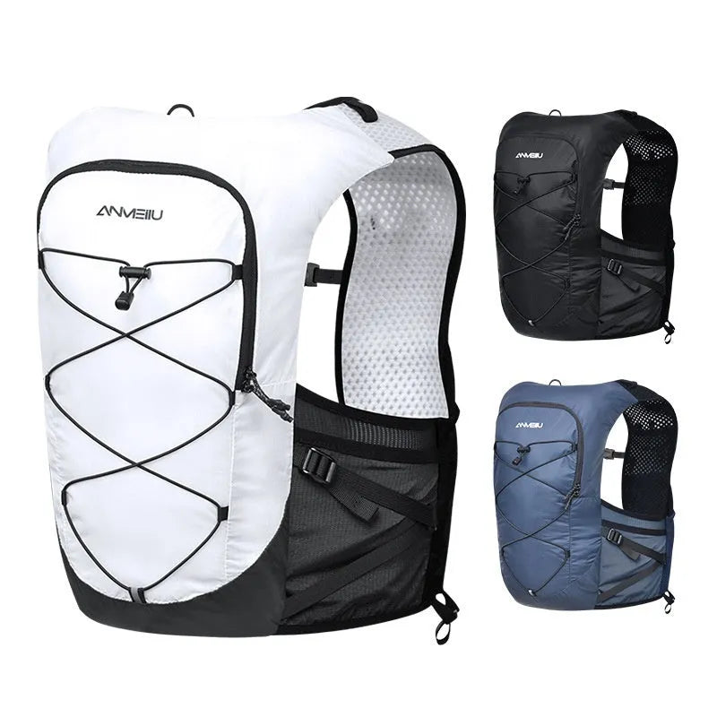 Nylon outdoor climbing backpack 5L in black or white, sizes S M L, water bag not included