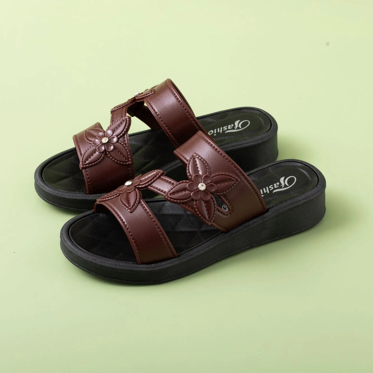 Casual non slip thick soled slippers in black, wine red and brown, PVC, round toe, sizes 36-40
