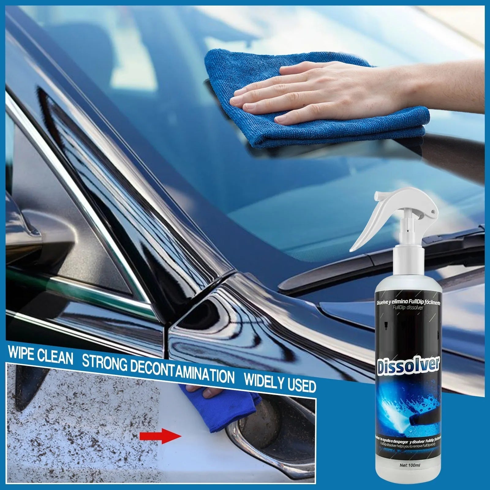 100ml car foam cleaning agent bottle for automotive interior seat and fabric stain removal