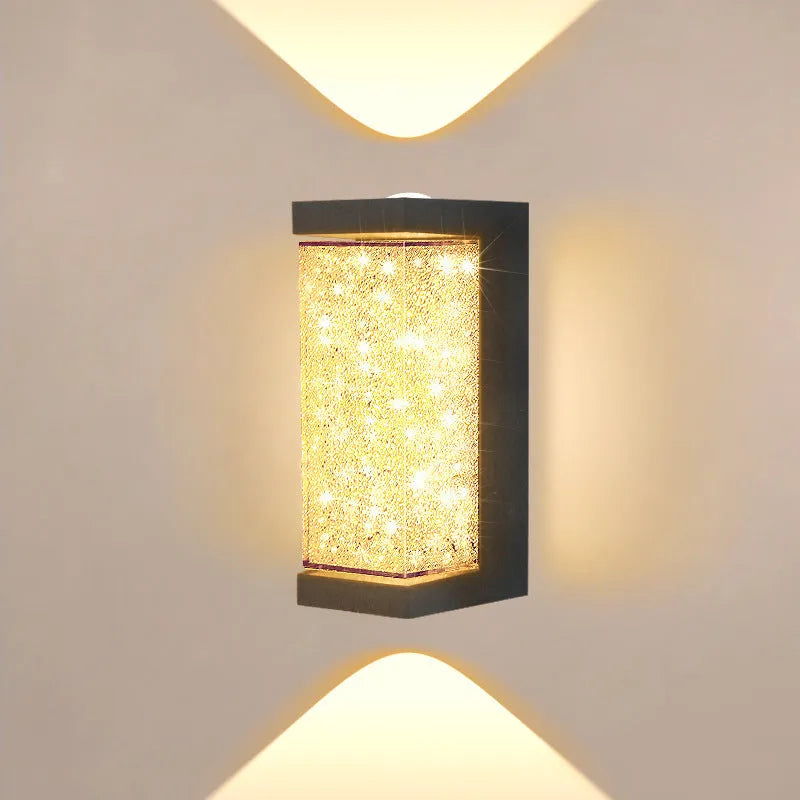 Indoor crystal wall lamp 220V in square or round shape with 3000K warm or 6500K white light