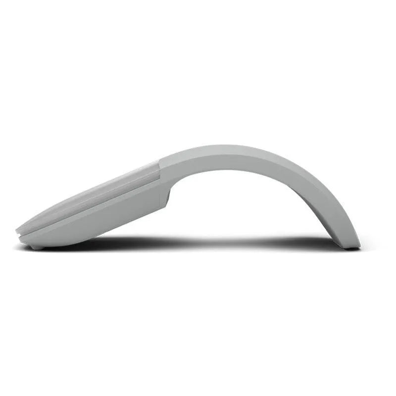 Black folding Bluetooth wireless mouse showing compact 131.2mm design with touch surface
