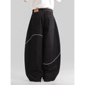 Men's black straight-leg jeans with a mid-waist design and zip fly, made from micro-elastic polyester denim.
