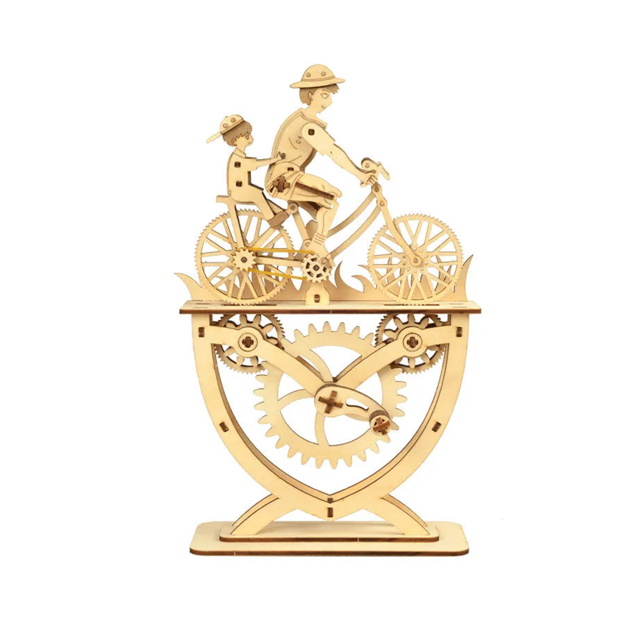 DIY wooden bicycle assembly model kit for teenager father and son quiet time craft