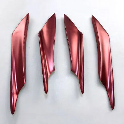 Carbon fibre bumper blade spoiler set of four for automotive front bumper installation