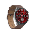 Large screen Bluetooth call smart watch in black or silver with leather, silicone, or steel strap options
