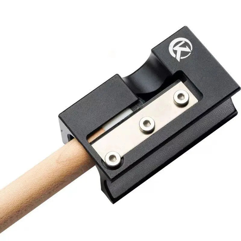 Black all metal billiard rod head repair device for leather cue tips, article XLQ-001.