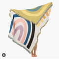 Rainbow geometric blanket tapestry in polyester cotton, available in 120x150cm and 150x210cm sizes