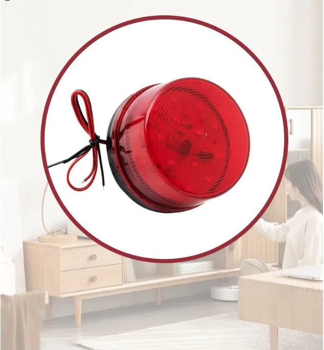 HC-79 compact warning light in red with rotating beacon and alarm sound function