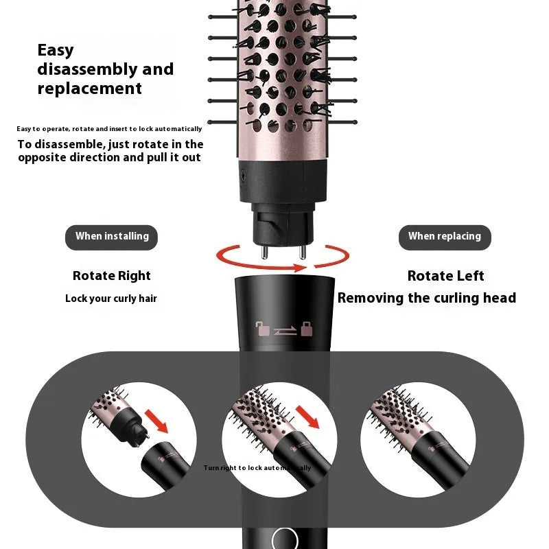 Automatic large wave hair curler in rose gold colour with hair bands