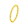 Gold plated brass women's ring shown in twist, simple bracelet glossy, and simple bracelet matte styles.