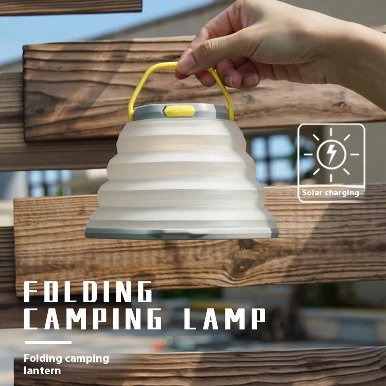 White camping lamp with large capacity battery and single-key cycle switch for outdoor tent lighting