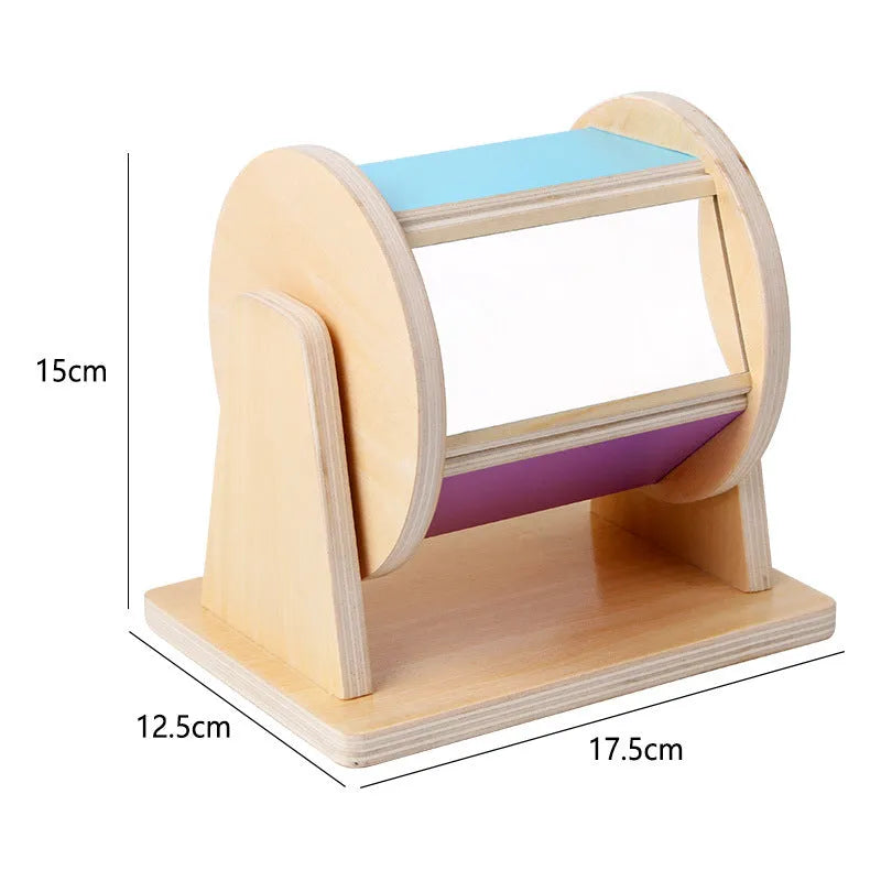 Five sided textile drum wooden training voice recognition teaching aid for infants 0-3 years compact size