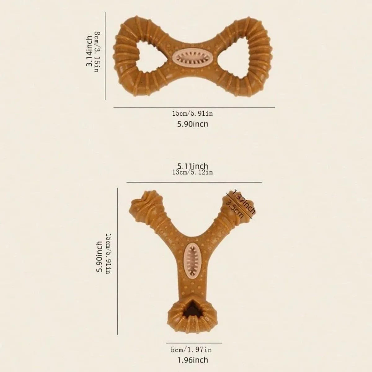 Dog chew toy bone for teeth cleaning and interactive play in durable bite-resistant construction