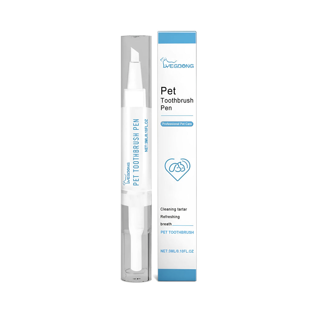 Pet teeth cleaning brush with 1.1cm diameter brush head and 12.5cm handle for manual dental care