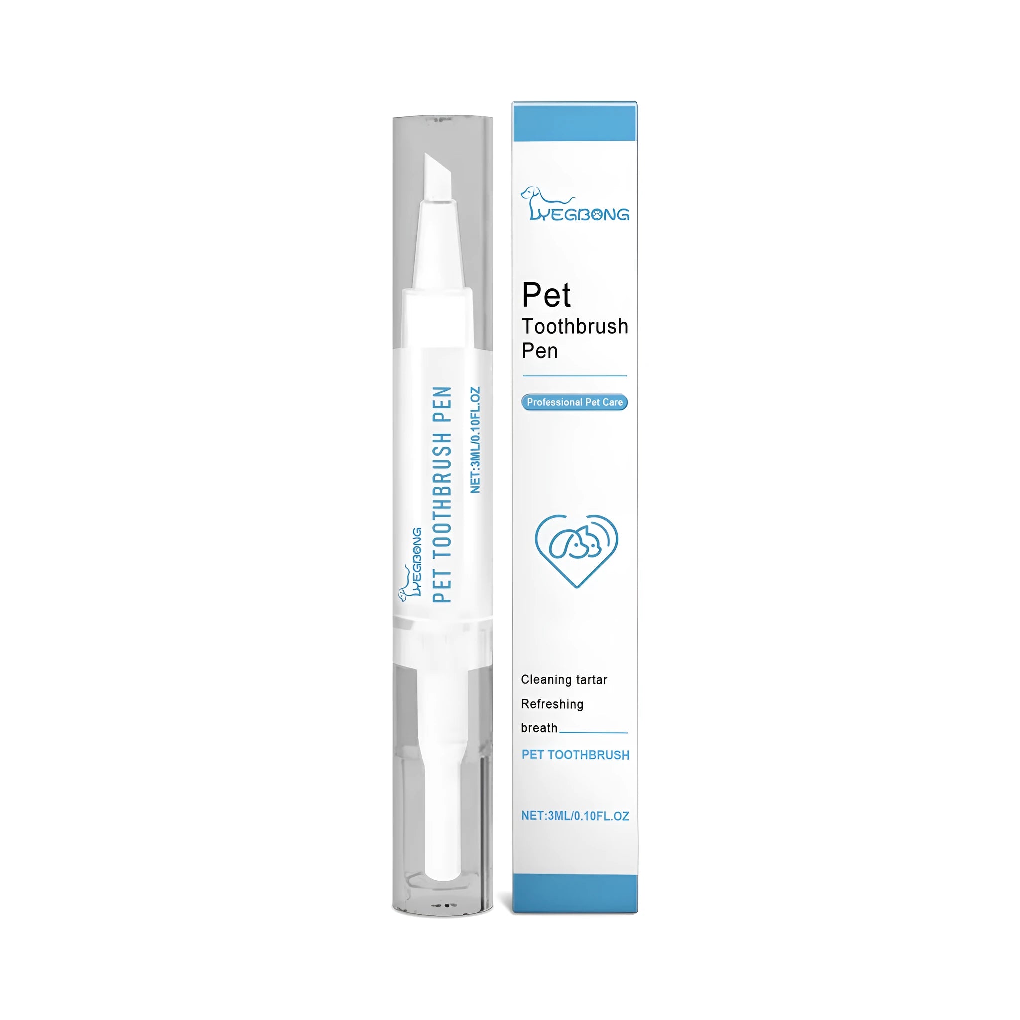 Pet teeth cleaning brush with 1.1cm diameter brush head and 12.5cm handle for manual dental care