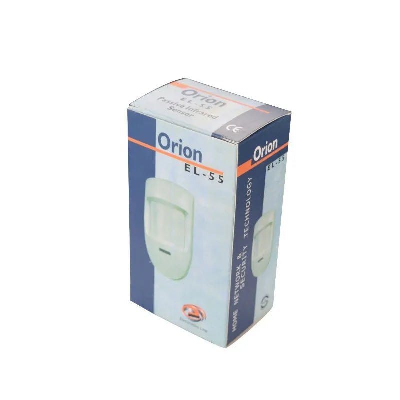 White wired PIR motion sensor, wall-mounted passive infrared detector with 120-degree angle and 6-10m range