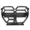 Dry carbon fibre front bumper grille for BMW M3 M4 G80 G82 models in black 3K weave.