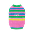 Pink and green dog clothes vest in cotton acrylic blend, sizes XXS to XXL for small and medium dogs