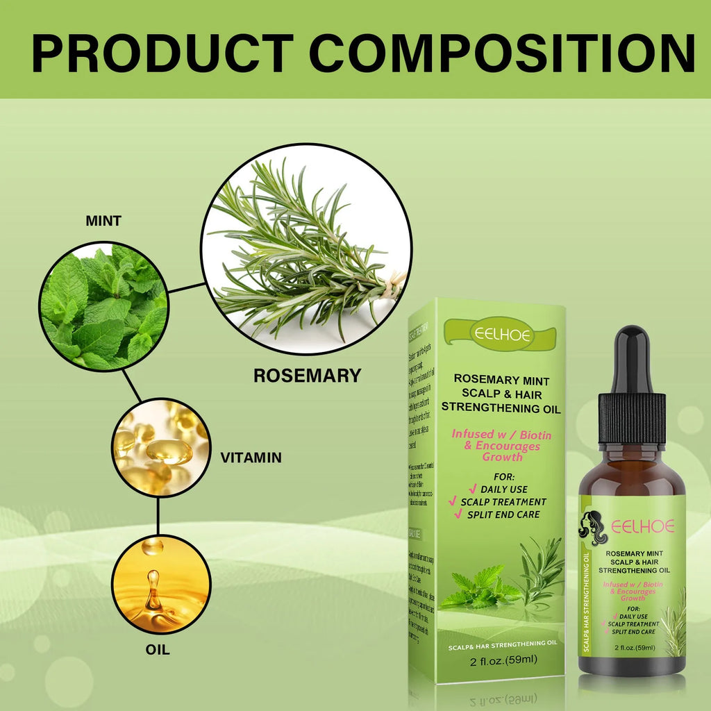 59ml rosemary mint hair growth fluid bottle for scalp treatment and hair nourishment