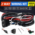 Black off road LED spotlight cable set with 2 metre wiring harness and integrated switch