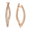 A pair of geometric drop earrings for women made from copper with zircon detail, in colour H0493.