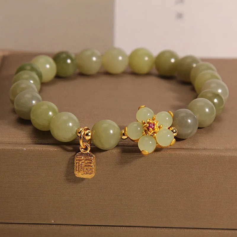 Women's casual alloy bracelet in a unique grey jade colour.