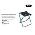 Black aluminium alloy folding stool in national style design for outdoor fishing and camping