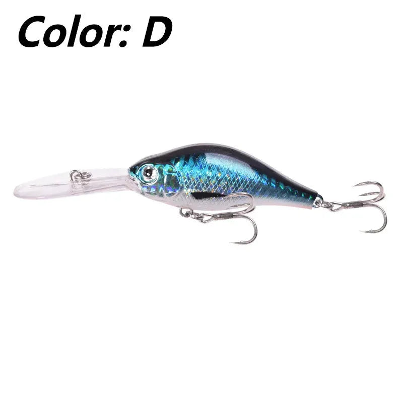 10.5cm deep diving minnow fishing lure with floating rock action in multiple colour options