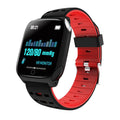 F16 Smart Watch with ECG monitor on a silicone strap, displaying blood pressure and heart rate data on its IPS screen.