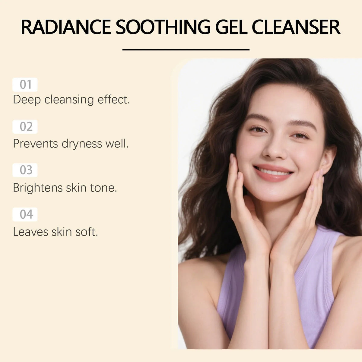 100g cleansing gel tube, 4.6 x 14.7cm, nourishing moisturising hydrating refreshing, not tight