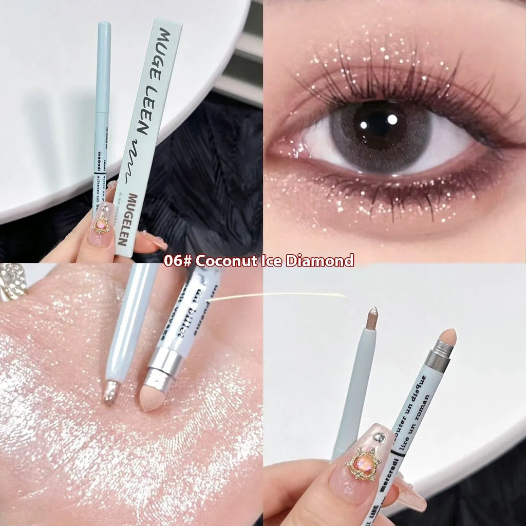 Waterproof 2-in-1 eye shadow pen in assorted colours for eyeliner and highlighter makeup application