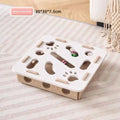 Square felt cat toy box with multiple scratching holes in grey, green brown, or camel white colour options