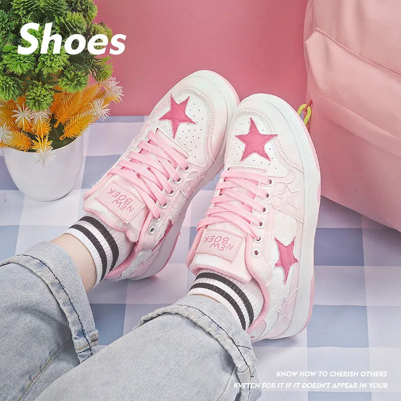 Korean style denim couple skateboard shoes in black, green, or pink with flat rubber sole